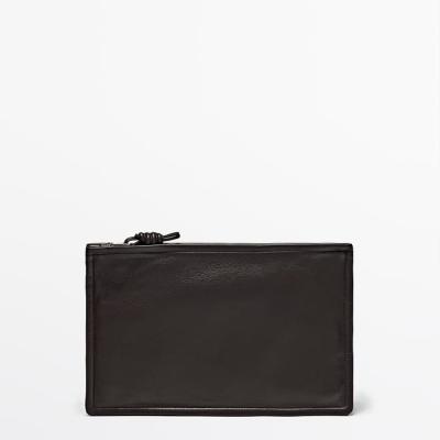 Small Nappa Leather Pouch With Button
